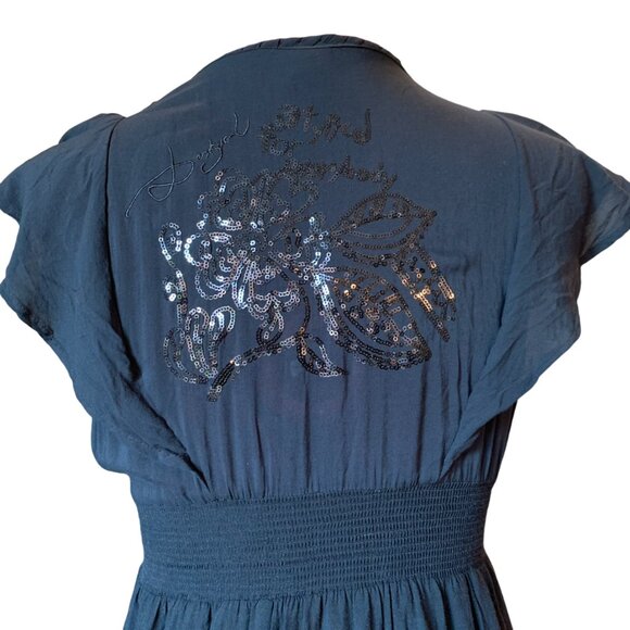 DESIGUAL - Black with pink green Floral prints + sequins - maxi dress size 42 - Picture 10 of 11